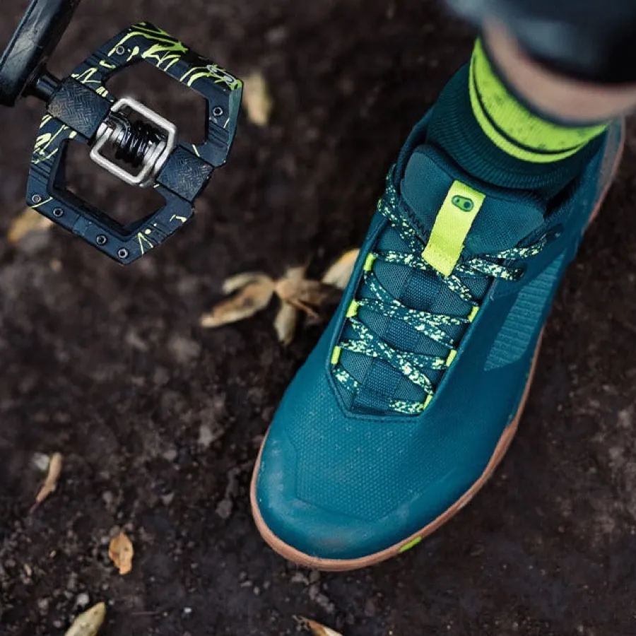 Crankbrothers Mallet Lace Clip-In Shoes - Petrol/Lime Splatter LimeGreenSplatter Best